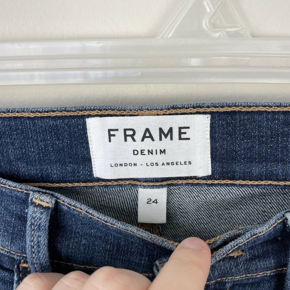 Frame Le High Skinny Distressed Jeans Size 24 Full Length Redgrave Wash Pockets - Picture 4 of 9